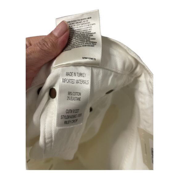 Agolde Riley High Rise Straight Leg Cropped Jeans Stretch Denim White Size 32 - Picture 14 of 16